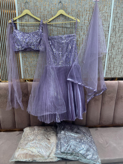 Black Crop Top Lehenga - Shopping World