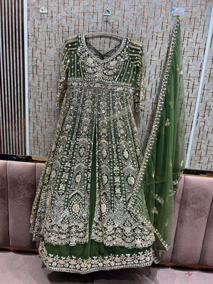Chiku Golden Long Farshi garara muslim Bride Special Dress
