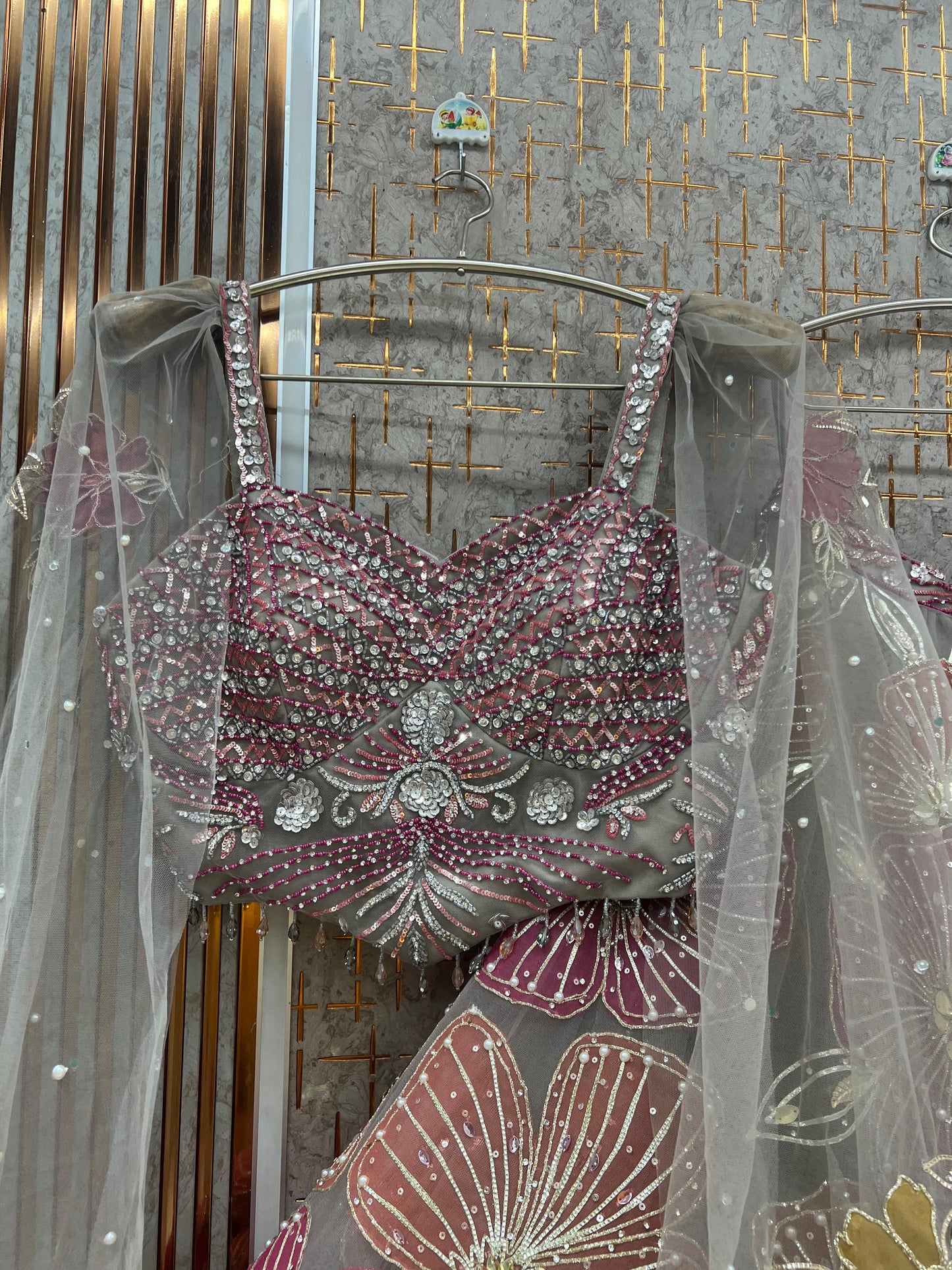 Pista Green Pdp Crop Top Lehenga