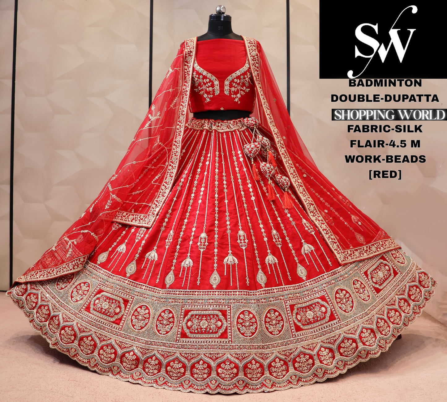 Rani pink Silk bridal Lehenga