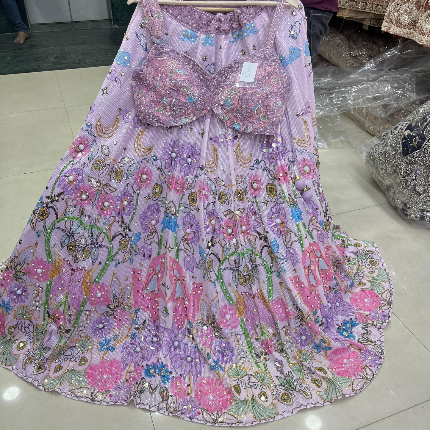 Awesome Pink Crop Top Lehenga