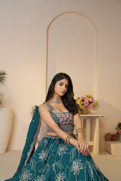 Engaging blue lehenga 28