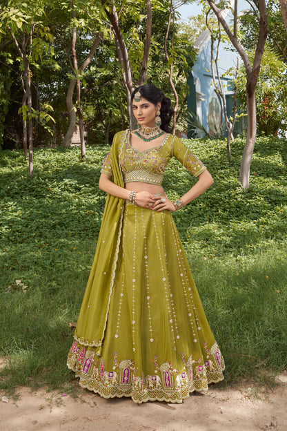 Embellished yellow haldi mehendi Lehenga 1139