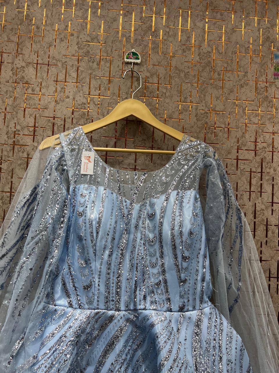 Lavishing sky blue gown Cinderella