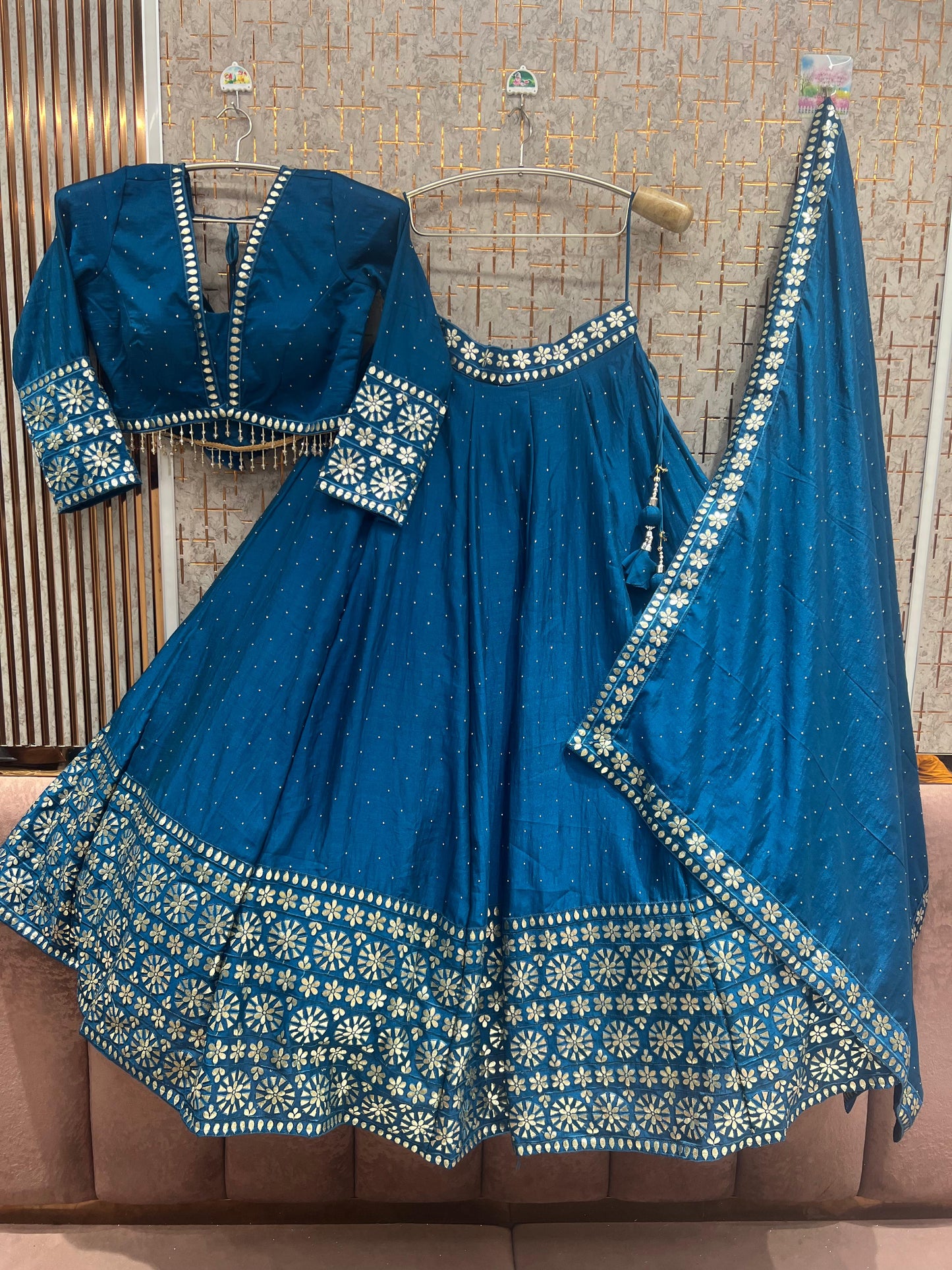 White Crop top Lehenga