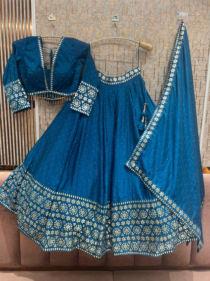 White Crop top Lehenga