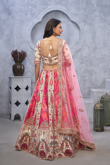 Glamorous off white pink lehenga