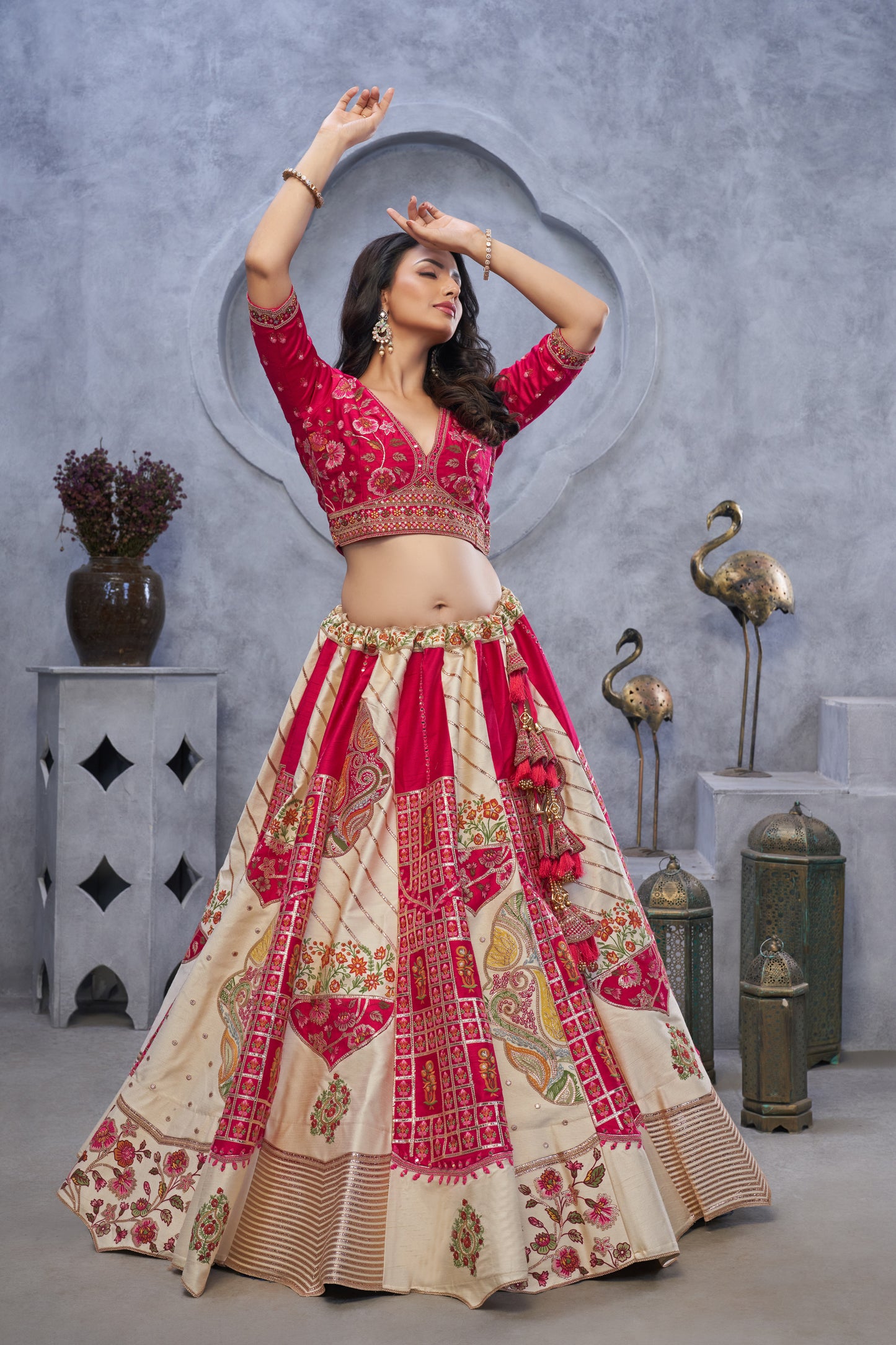 Beautiful off white pink lehenga