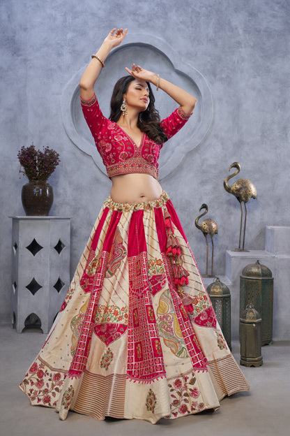 Beautiful off white pink lehenga