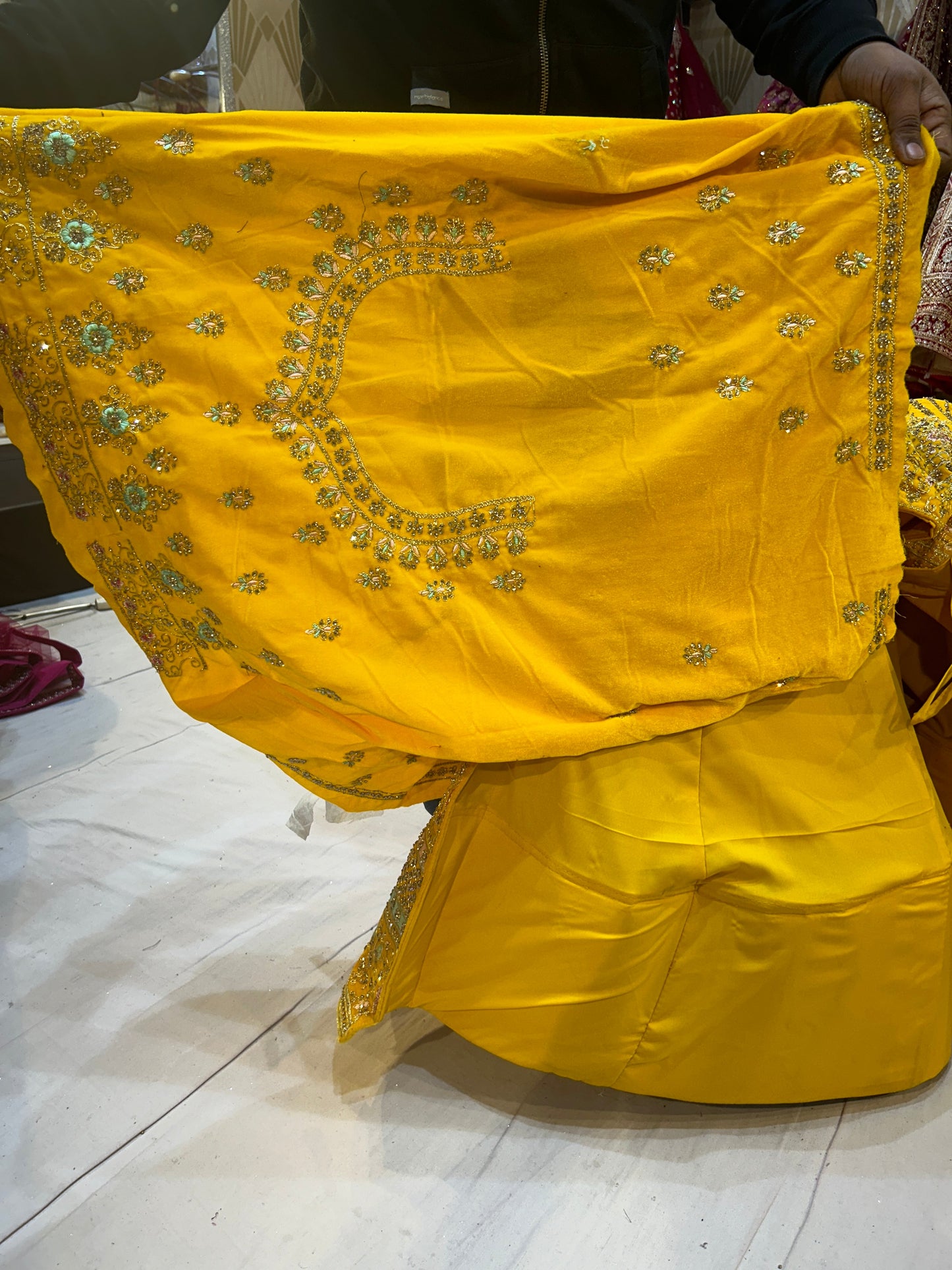 Haldi Yellow Ball Jhumka Lehenga - Shopping World