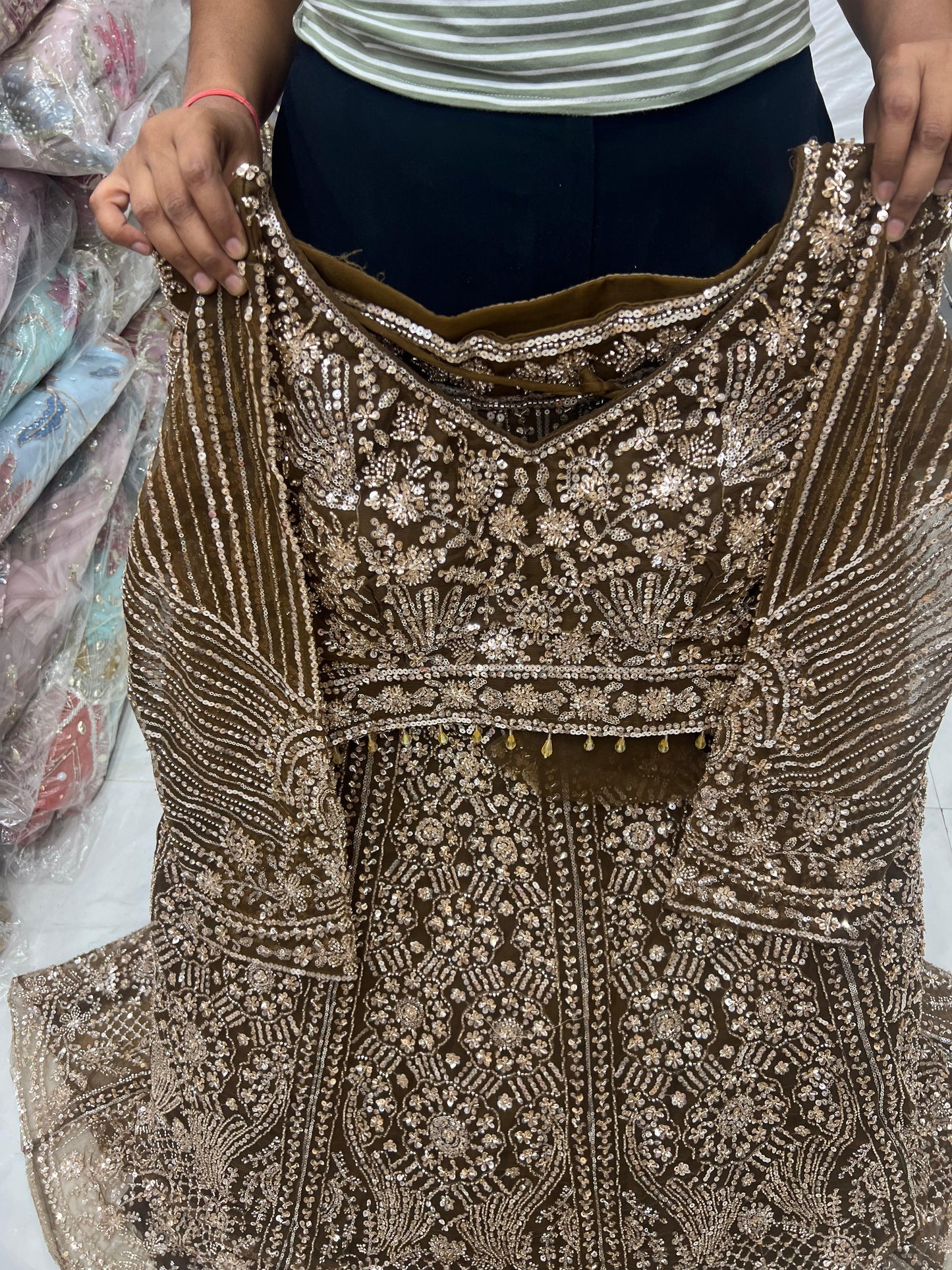 Blue Crop Top Lehenga