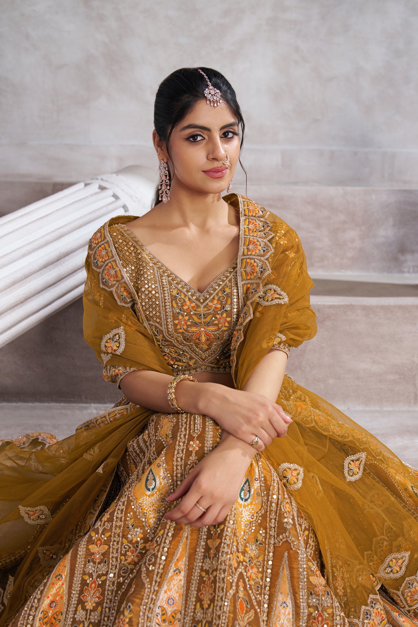 Lavishing mustard girlish lehenga 32