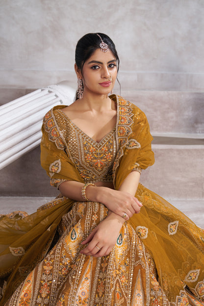 Lavishing mustard girlish lehenga 32