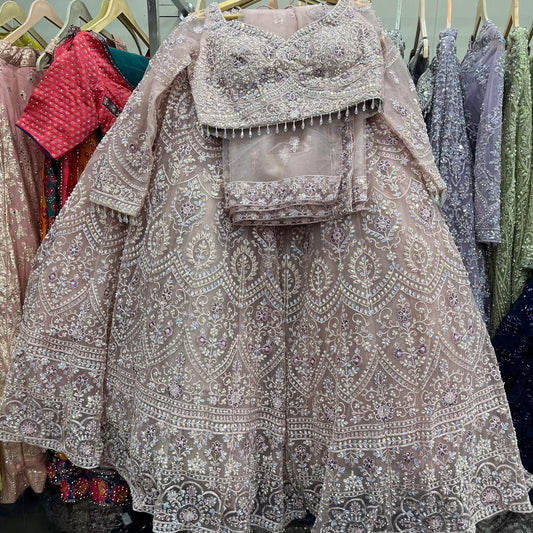 Peach Crop Top Lehenga
