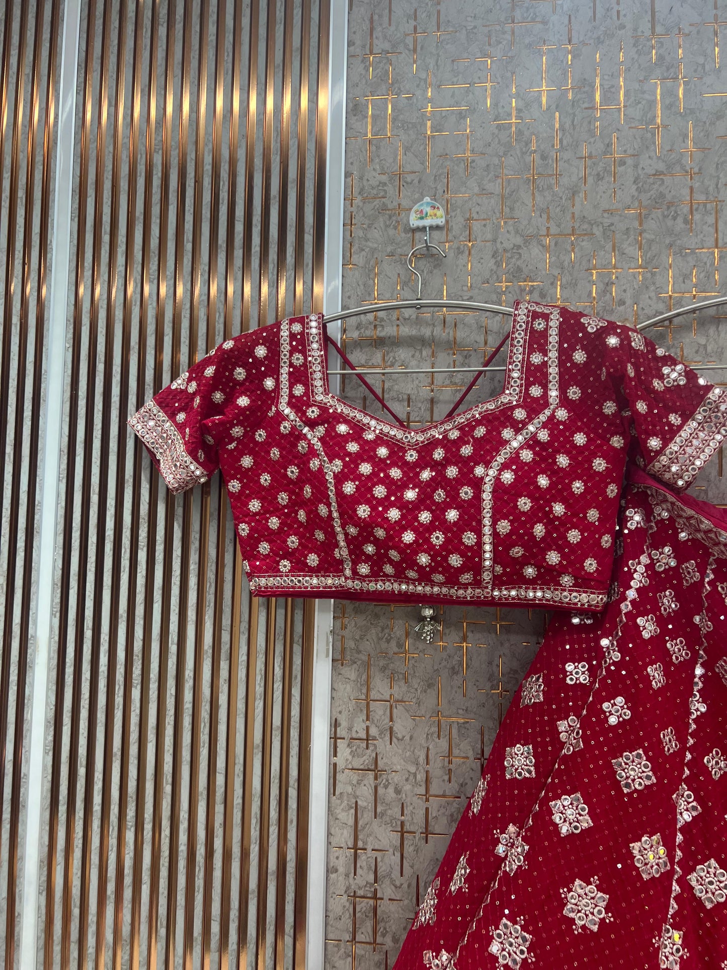 Green Crop top Lehenga