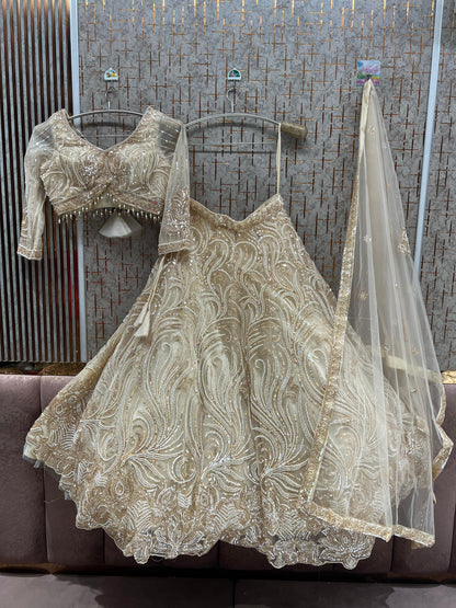 Chiku golden Crop Top Lehenga