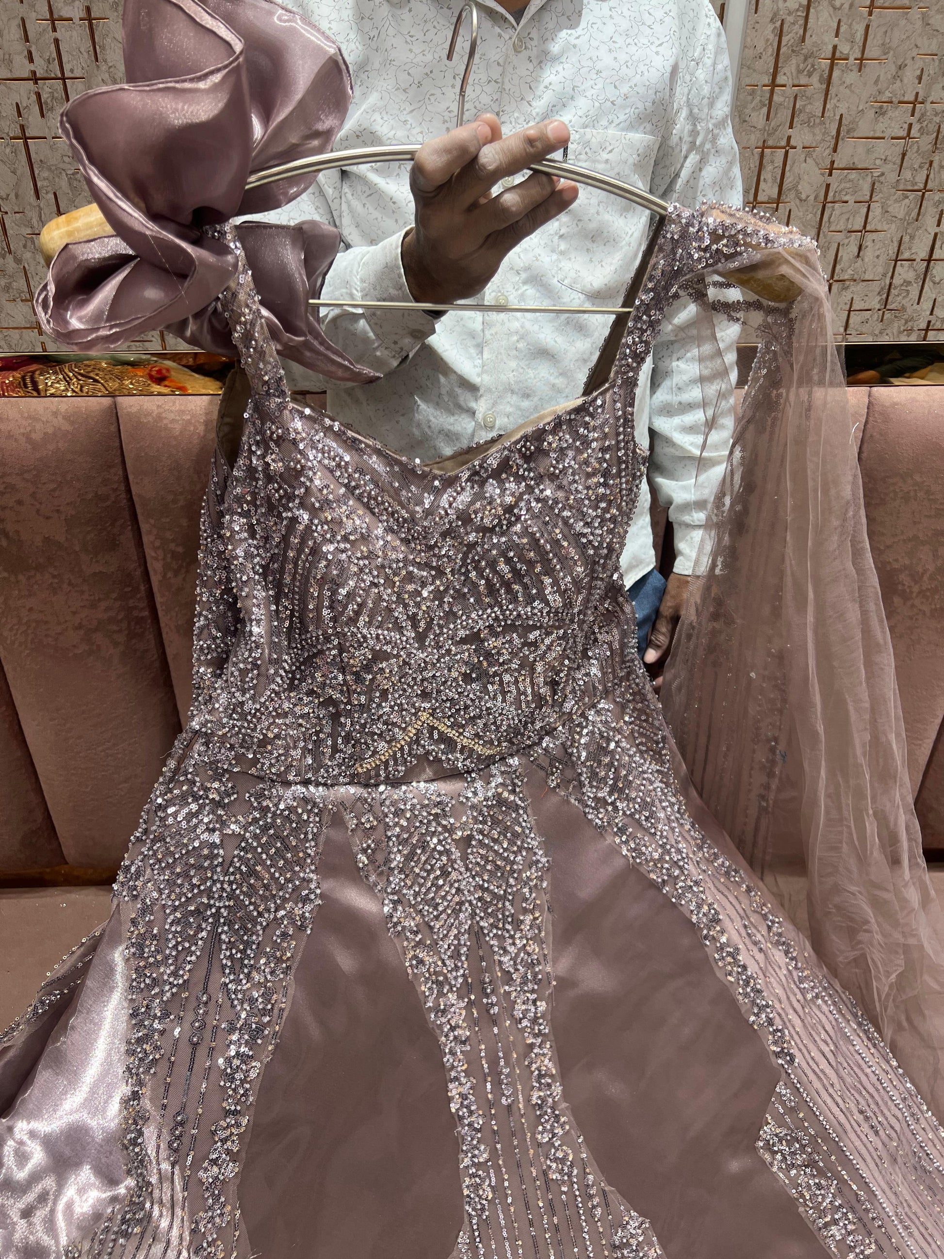 Peach Heavy Gown - Shopping World