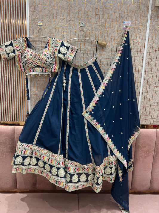 Awesome Black crop Top Lehenga