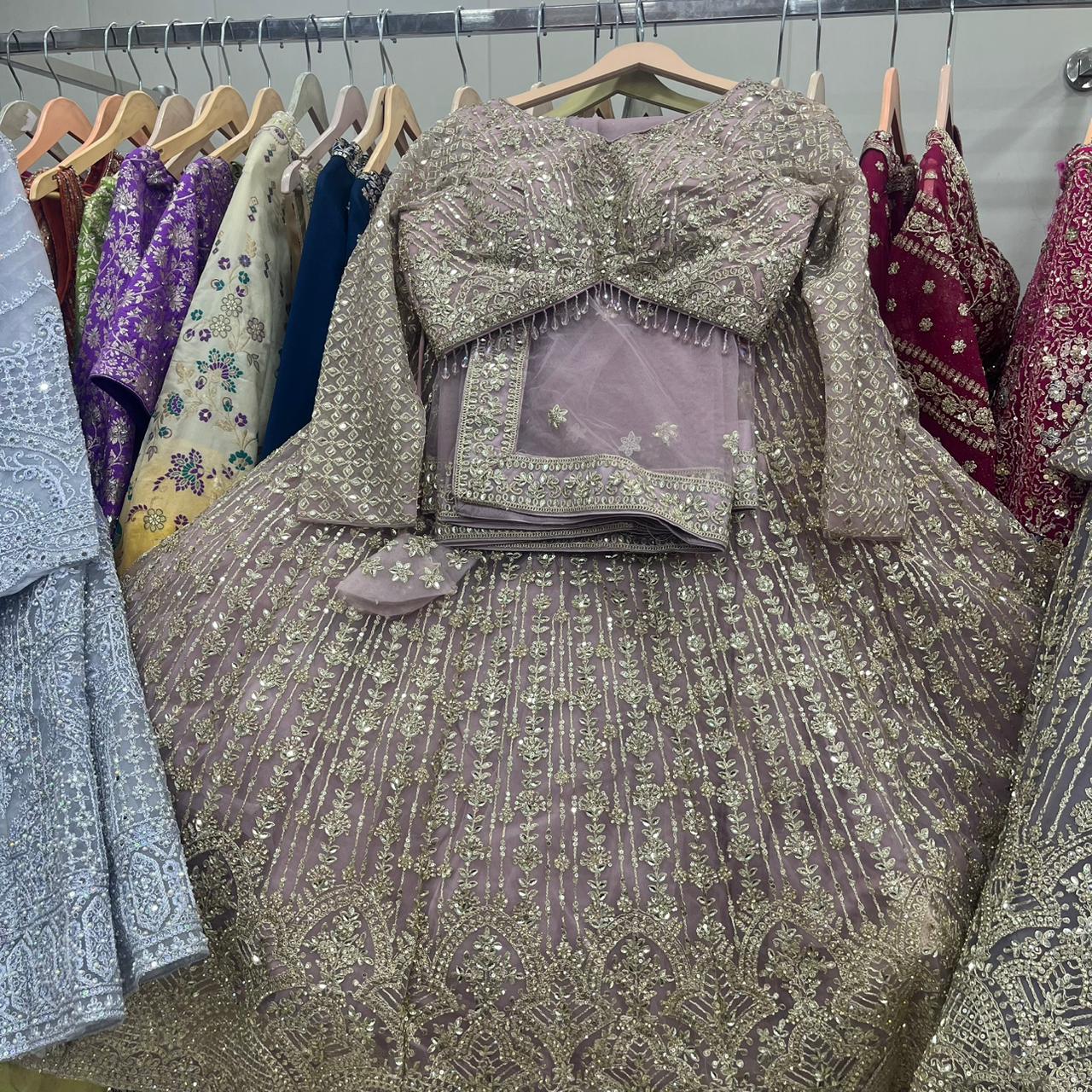 Baby pink Crop Top Lehenga