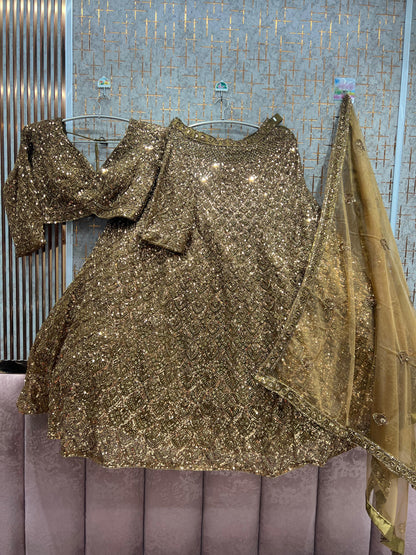 Lovely Blue on Blue Monotone Crop Top Lehenga