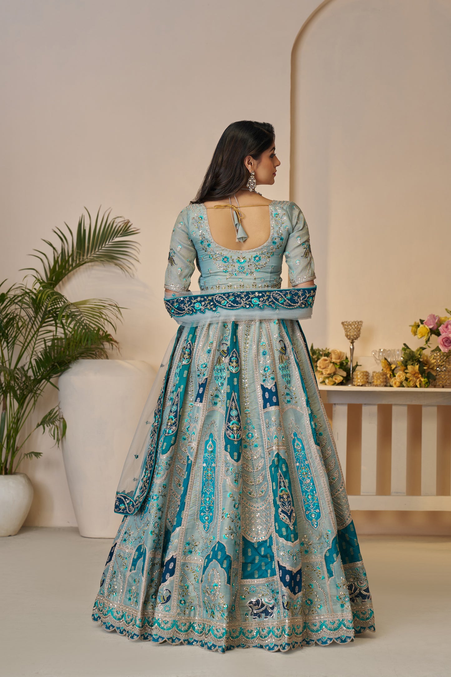Gorgeous sky blue girlish lehenga 492