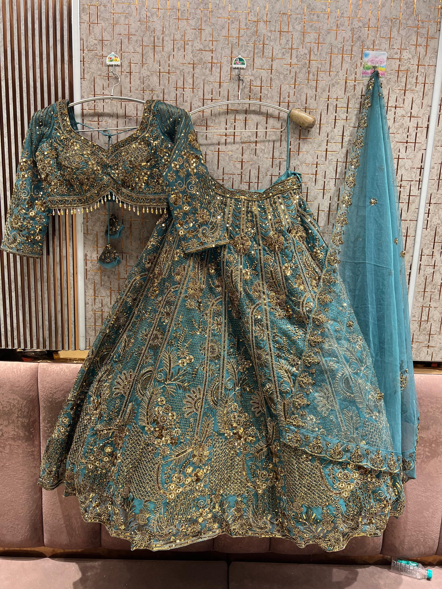 Blue Crop Top Lehenga