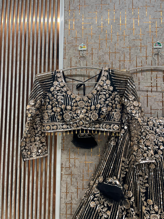 Rust Orange Crop Top Lehenga