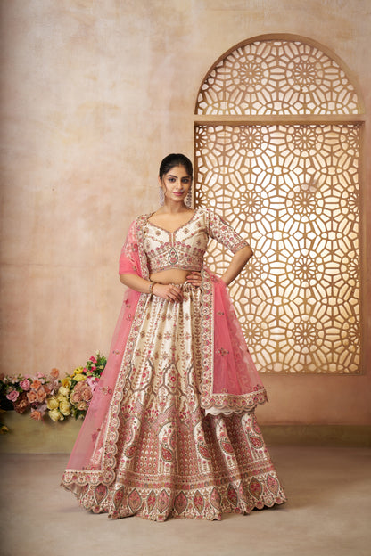 Majestic white girlish lehenga 14