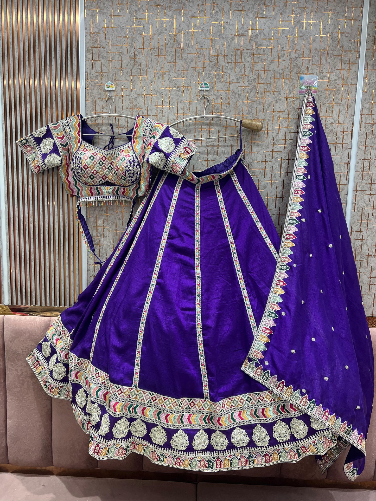 Fantastic Hot pink crop Top Lehenga