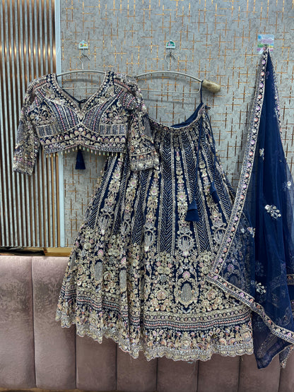 Black Crop Top Lehenga