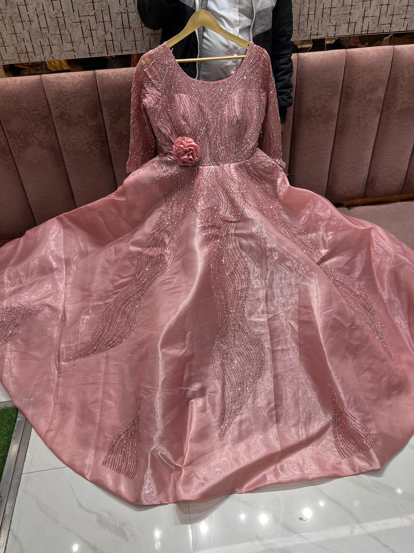 Engaging Sky blue gown