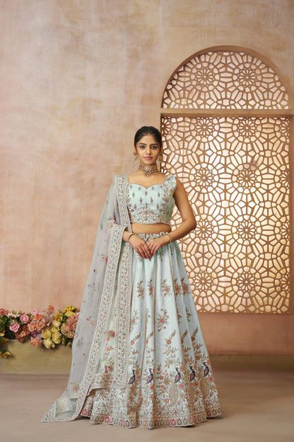 Eye catching sky blue girlish lehenga 35