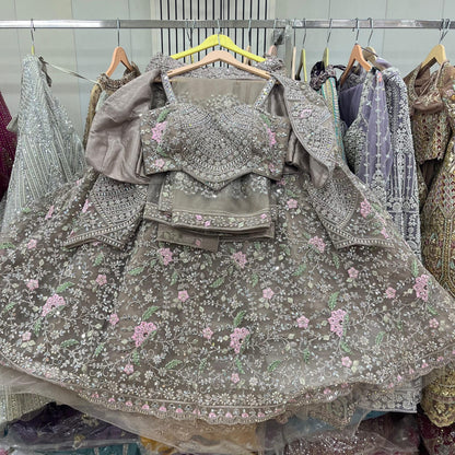 Peach Crop Top Lehenga