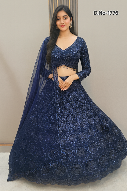 Gorgeous Cherry red on red Monotone Crop top Lehenga