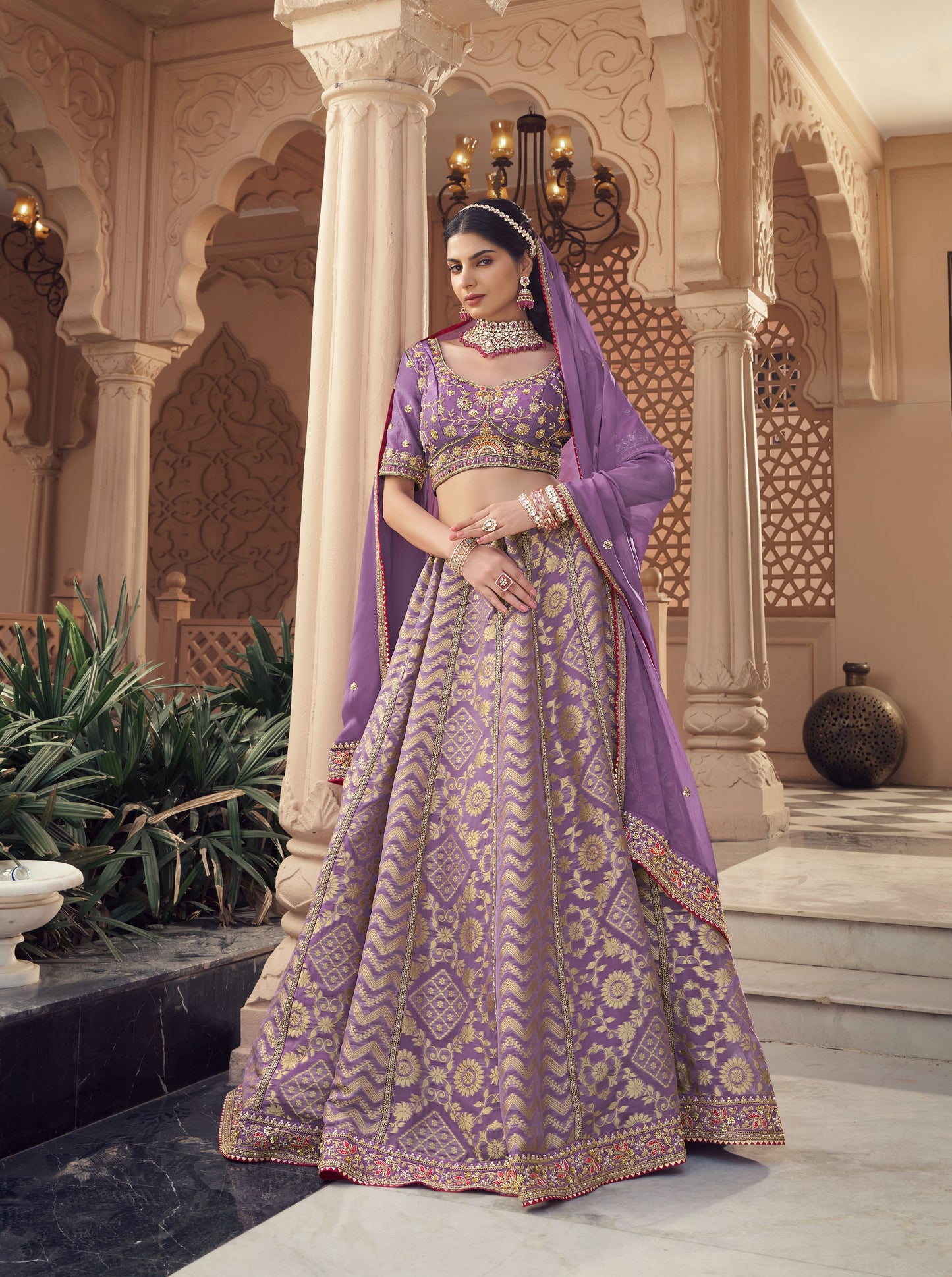 Pleasing onion pink Lehenga 1155