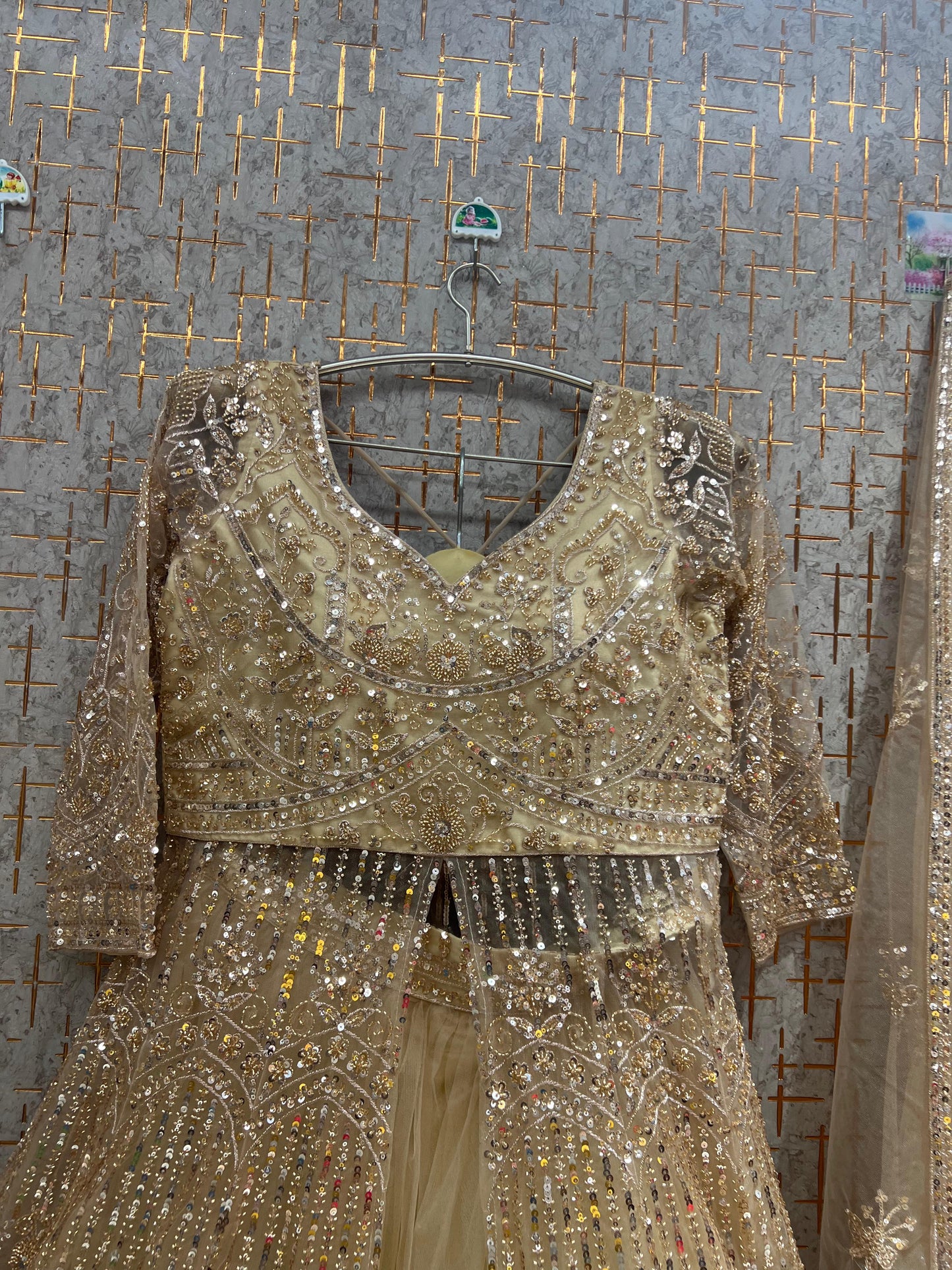 Rust Orange Farshi garara muslim Bride Long Indo Dress