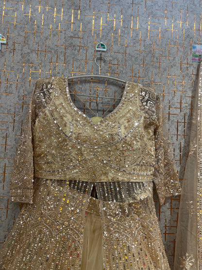 Rust Orange Farshi garara muslim Bride Long Indo Dress