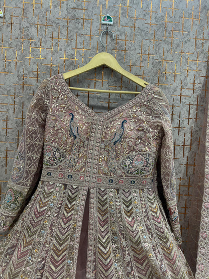 Pink long peplum Dress Farshi Gaharara Dress Special - Shopping World