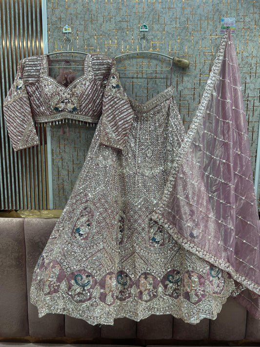 Purple Crop Top Lehenga - Shopping World