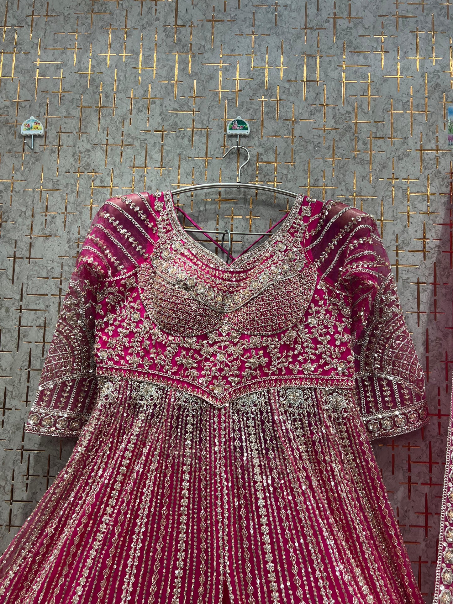 Majestic Rust Orange peplum long Dress Farshi Gaharara Dress Special