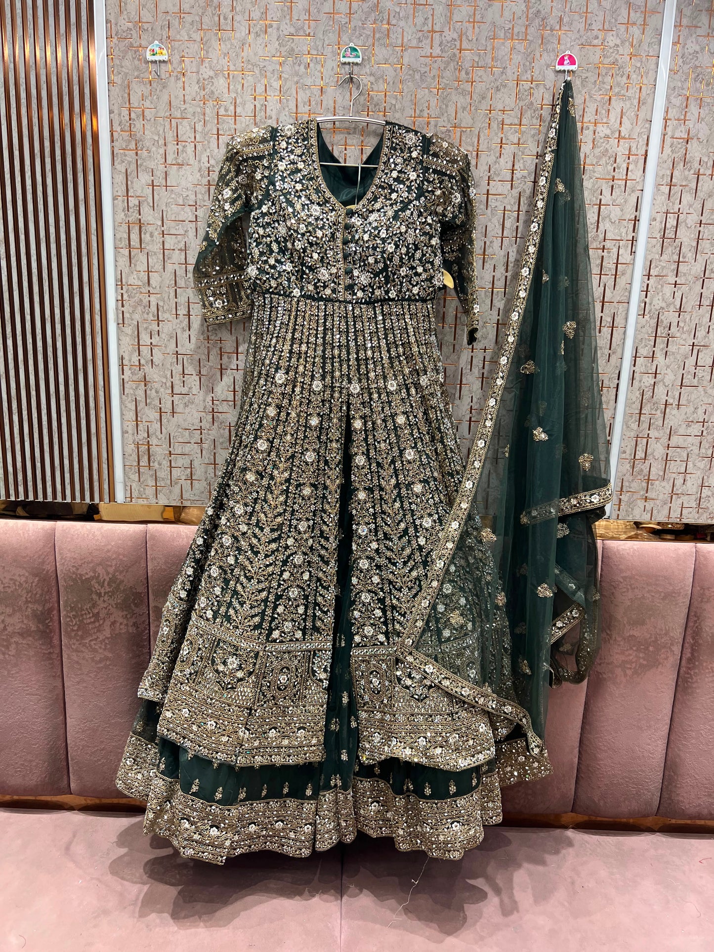 Golden long Dress Farshi Garara Dress Special