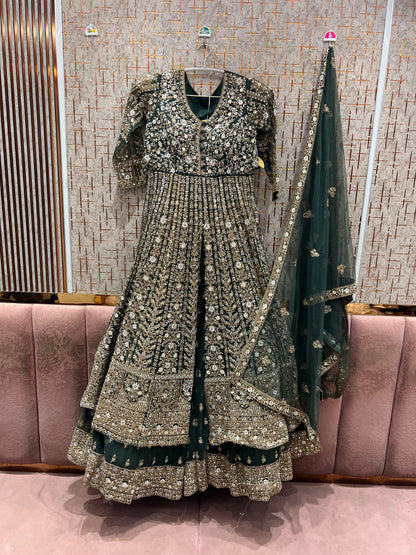Golden long Dress Farshi Garara Dress Special