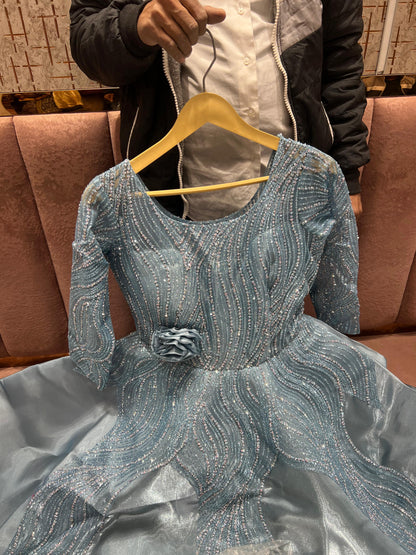 Engaging Sky blue gown