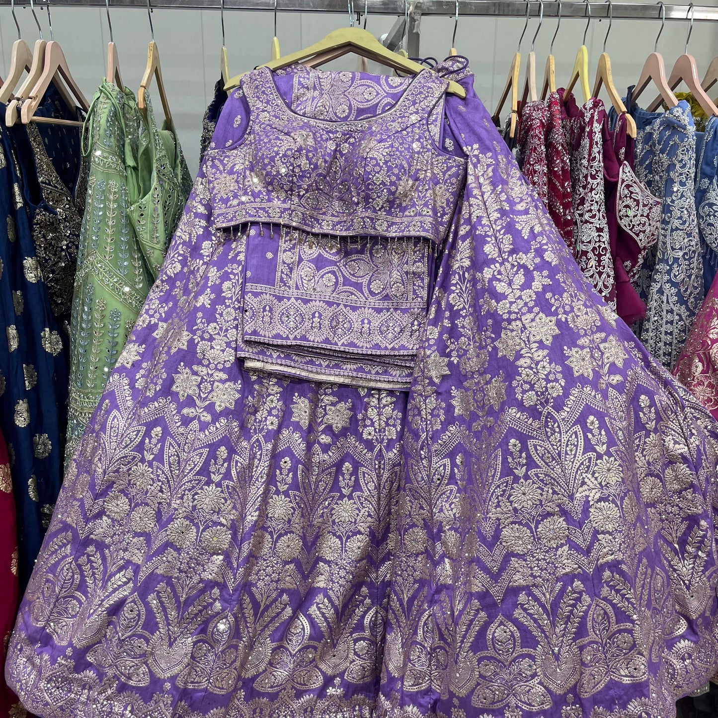 Purple Crop Top Lehenga