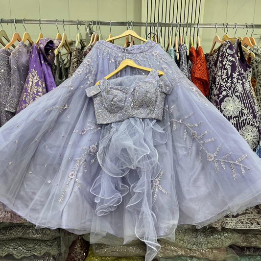 Lavender Crop Top Lehenga
