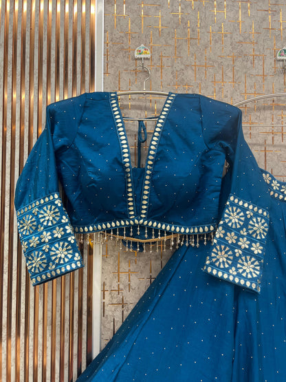 White Crop top Lehenga