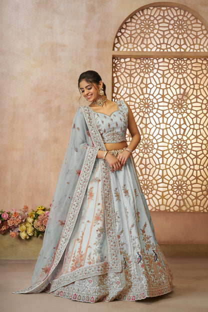 Eye catching sky blue girlish lehenga 35