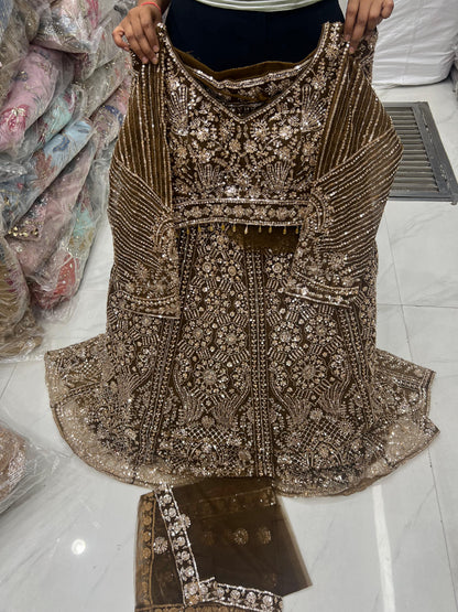 Blue Crop Top Lehenga