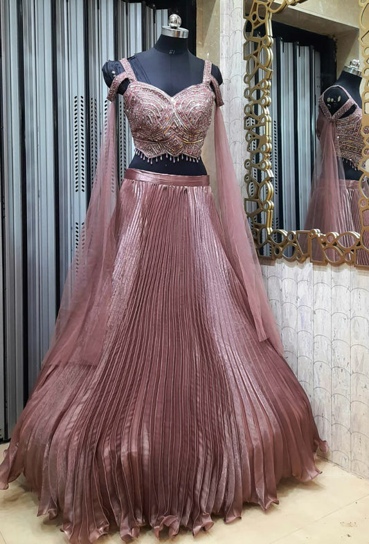 Onion pink Corset Blouse Crop Top Lehenga