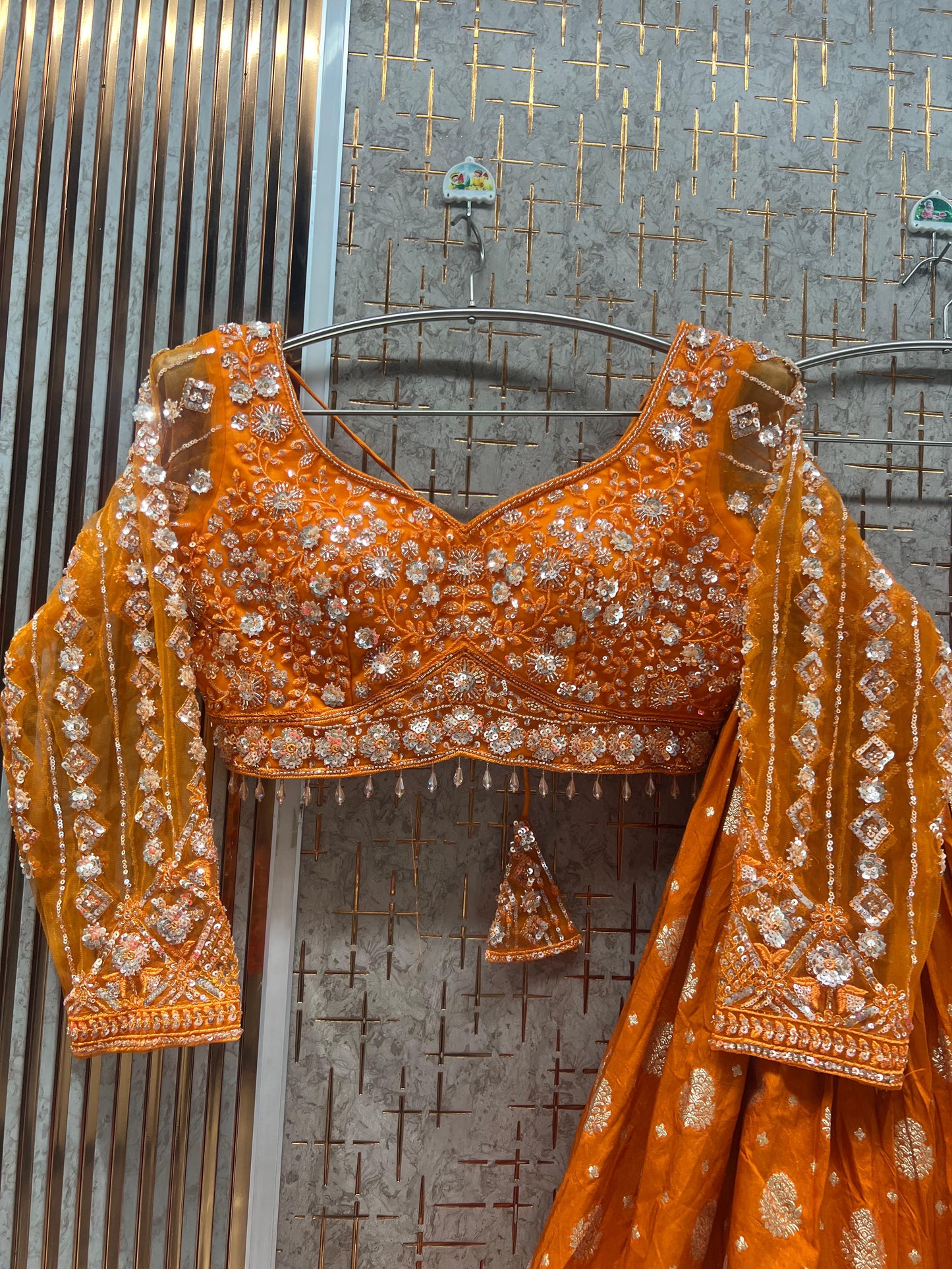 Hot Pink Crop Top Lehenga